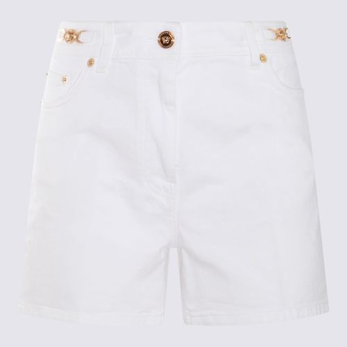 Versace White Cotton Denim Shorts - Versace - Modalova