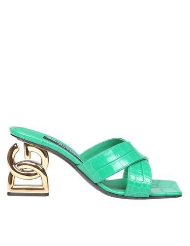Dolce & Gabbaba Sandal In Green Leather - Dolce & Gabbana - Modalova