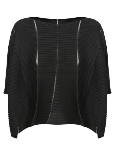 Issey Miyake Black Column Knit Top - Issey Miyake - Modalova