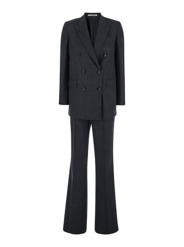 Jasmine Double-breasted Suit With Peak Revers In Wool Stretch Woman - Tagliatore - Modalova