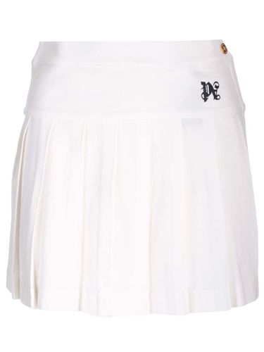Monogram Embroidered Pleated Mini Skirt - Palm Angels - Modalova