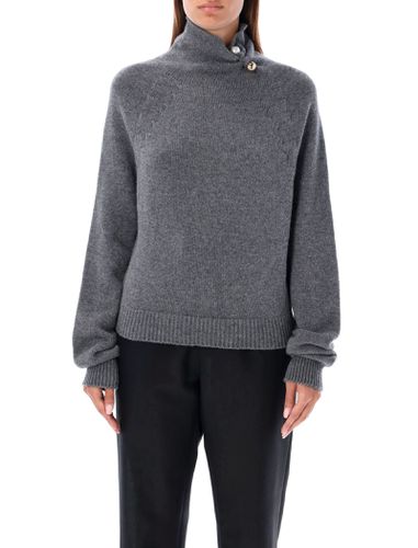 High Neck Pearl Brooch Sweater - Philosophy di Lorenzo Serafini - Modalova