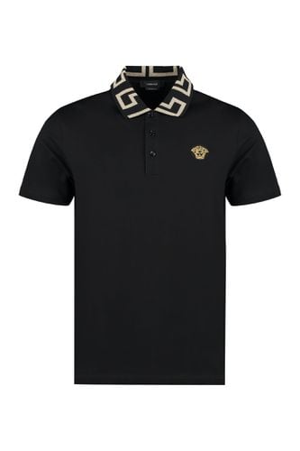 Versace Cotton Piqu Olo Shirt - Versace - Modalova