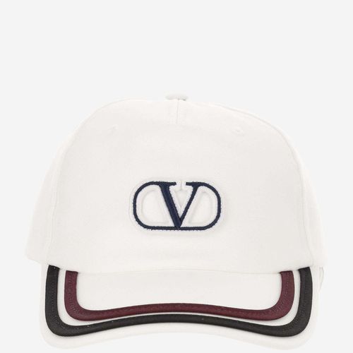 Canvas Hat With Signature Vlogo - Valentino Garavani - Modalova