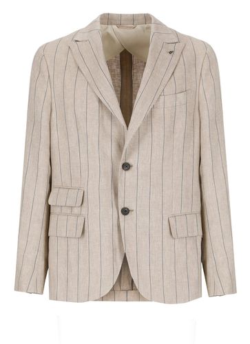 Pinstripe Linen Single-breasted Blazer - Peserico - Modalova