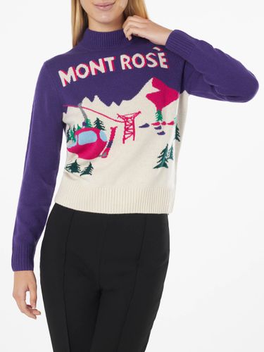 Woman Crewneck Sweater New Queen With Mont Rosè Postcard Jacquard - MC2 Saint Barth - Modalova