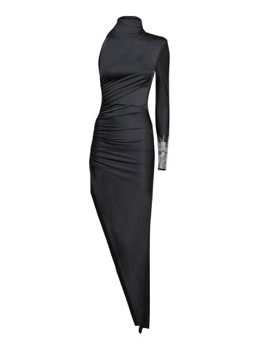 Amen Long Black Dress With Crystal - Amen - Modalova