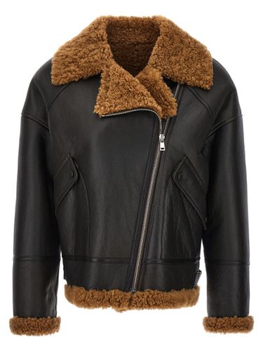 Leather Sheepskin Jacket - Yves Salomon - Modalova