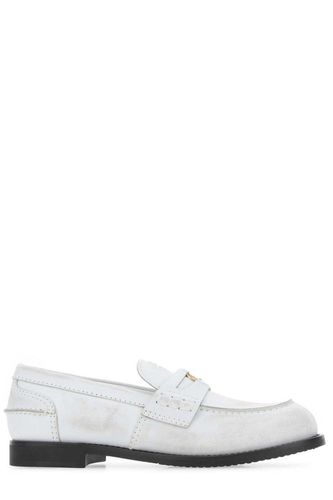 Logo Detailed Slip-on Penny Loafers - Miu Miu - Modalova