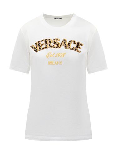 Logo-embroidered Crewneck T-shirt - Versace - Modalova