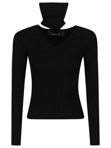 Cut Out V Turtle Neck Sweater - Federica Tosi - Modalova