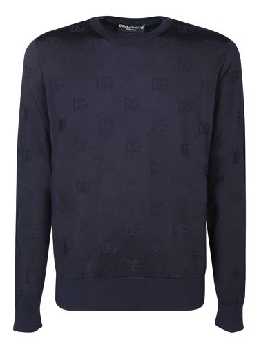 Dolce & Gabbana Logo Blue Sweater - Dolce & Gabbana - Modalova
