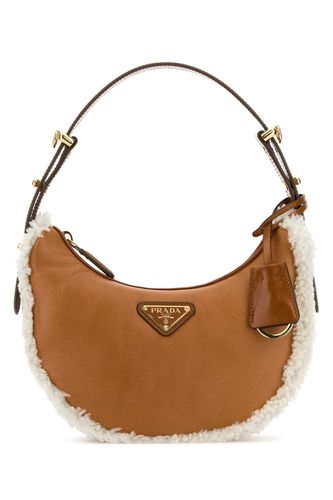 Two-tone Leather And Shearling Arquã¨ Handbag - Prada - Modalova