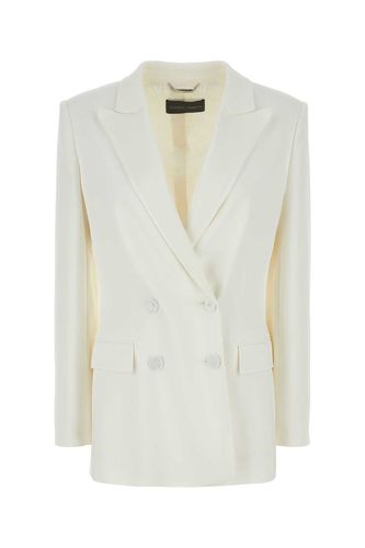 White Stretch Viscose Blazer - Alberta Ferretti - Modalova