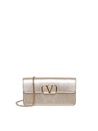 Vlogo Signature Grainy Calfskin Wallet On Chain - Valentino Garavani - Modalova