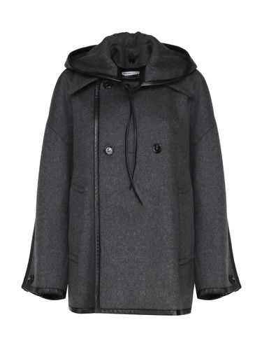 Dark Grey Wool Oversize Coat - Bottega Veneta - Modalova