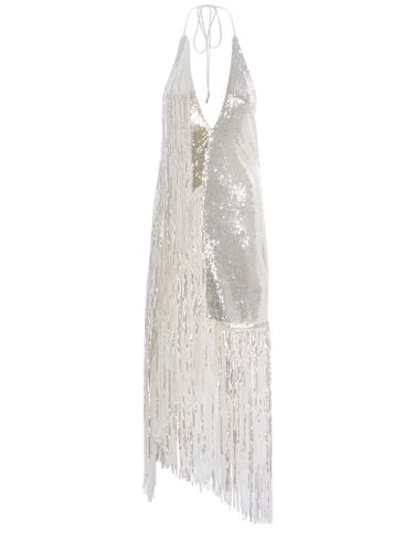 Sequin Embellished Fringed Midi Dress - Rotate by Birger Christensen - Modalova