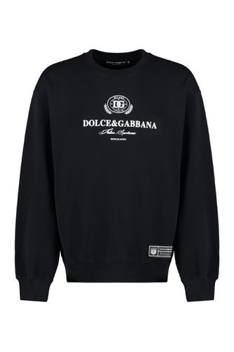 Cotton Crew-neck Sweatshirt With Logo - Dolce & Gabbana - Modalova