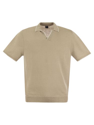 Polo Shirt With Open Collar In Linen And Cotton - Fedeli - Modalova