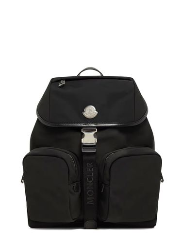 Nylon Backpack With Leather Inserts - Moncler - Modalova