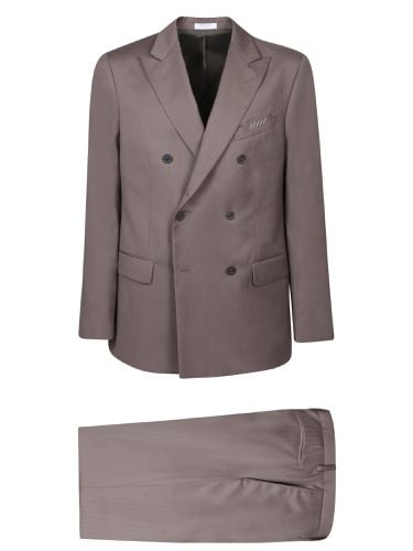 Striped Motif Light Grey Suit - Boglioli - Modalova