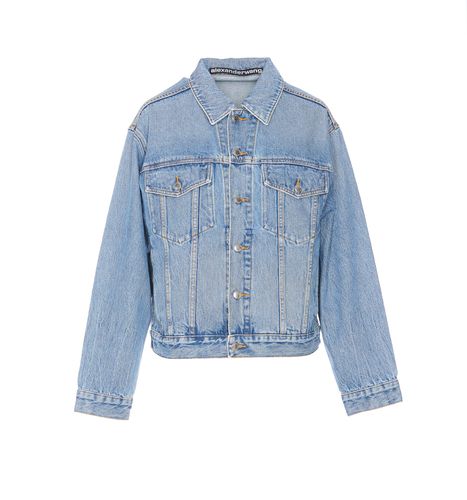 Embossed Logo Trucker Denim Jacket - Alexander Wang - Modalova