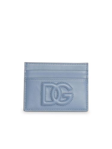 Light Blue Leather Cardholder - Dolce & Gabbana - Modalova