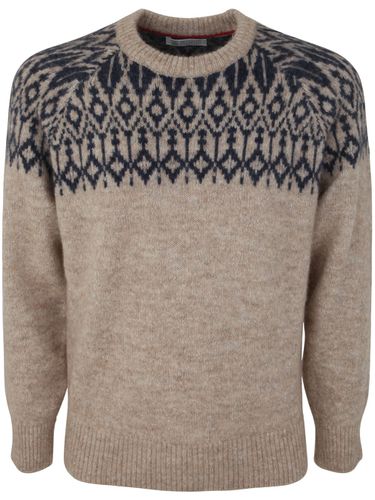 Jacquard Crew Neck Sweater - Brunello Cucinelli - Modalova