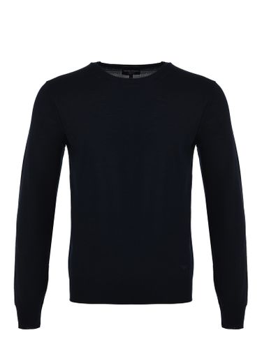 Logo Embroidered Crewneck Jumper - Emporio Armani - Modalova