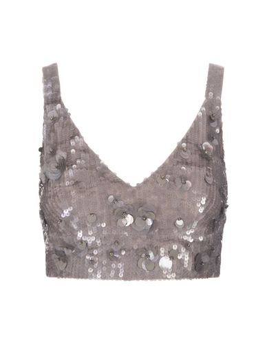 Glow Full Sequins Crop Top - Parosh - Modalova