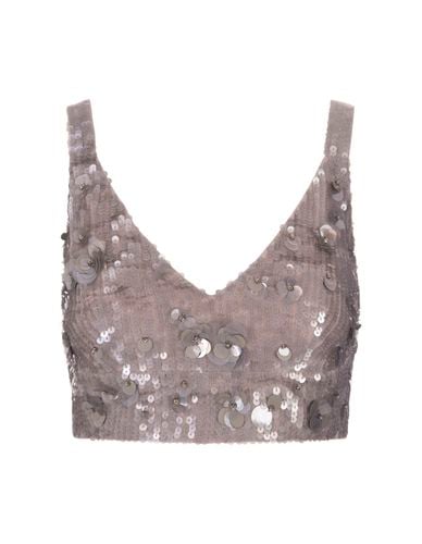 Glow Full Sequins Crop Top - Parosh - Modalova