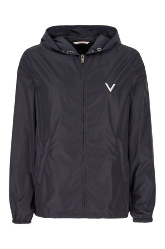 Blue Nylon Windbreaker - Valentino Garavani - Modalova