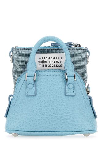 Light Blue Leather And Fabric 5ac Classique Baby Handbag - Maison Margiela - Modalova