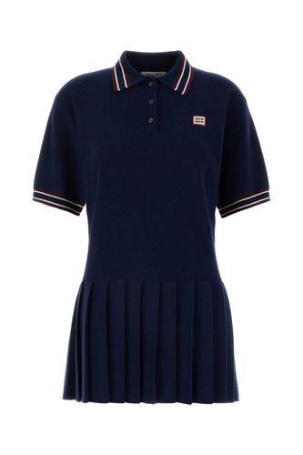 Blue Wool Blend Polo Dress - Miu Miu - Modalova