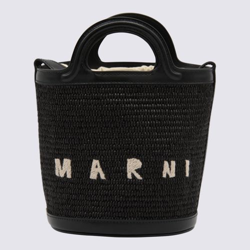 Raffia And Leather Tropicalia Mini Bucket Bag - Marni - Modalova