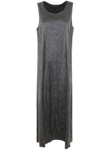 Crinkled Faux Leather Long Dress - Maria Calderara - Modalova