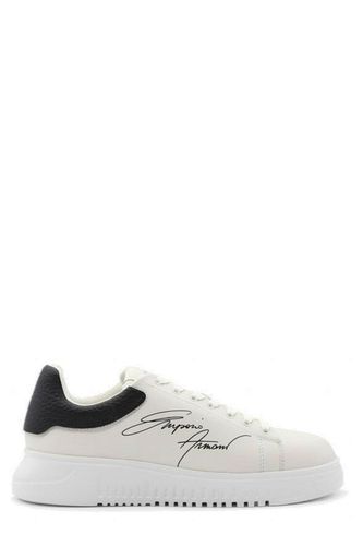 Signature Logo-printed Low-top Sneakers - Emporio Armani - Modalova