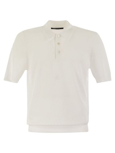 Knitted Cotton Polo Shirt - Tagliatore - Modalova