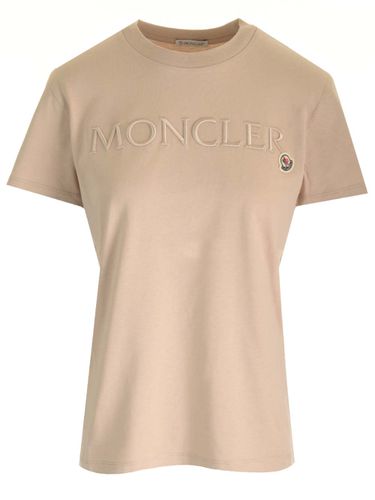 Embroidered Signature T-shirt - Moncler - Modalova