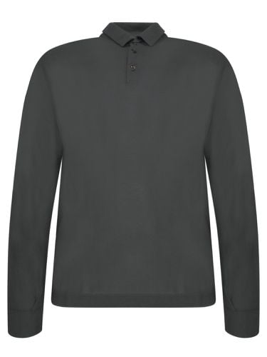 Ice Cotton Long Sleeve Grey Polo Shirt - Zanone - Modalova