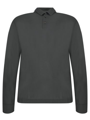 Ice Cotton Long Sleeve Grey Polo Shirt - Zanone - Modalova