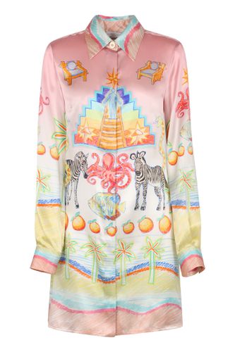 Printed Satin Shirt Dress - Casablanca - Modalova