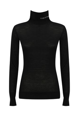 Merino Wool Turtleneck With Logo - Elisabetta Franchi - Modalova