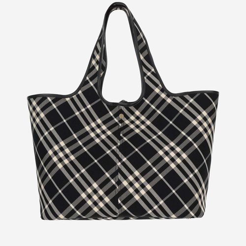 Tote Bag With Check Pattern - Burberry - Modalova