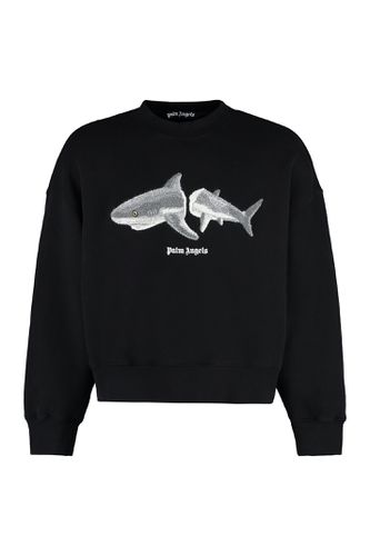 Cotton Crew-neck Sweatshirt With Logo - Palm Angels - Modalova