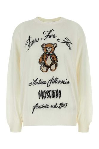 Moschino Ivory Wool Sweater - Moschino - Modalova