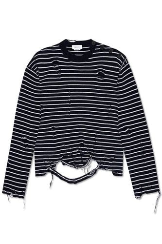 Striped Distressed Crewneck Jumper - Alexander McQueen - Modalova