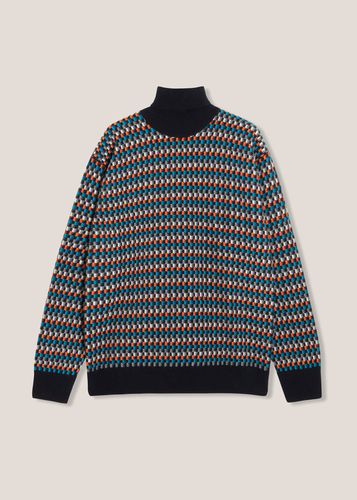 Aamintore Wool Turtleneck With Geometric Pattern - doppiaa - Modalova