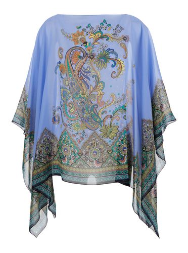 Blue Cape With All-over Paisley Print In Silk Woman - Etro - Modalova