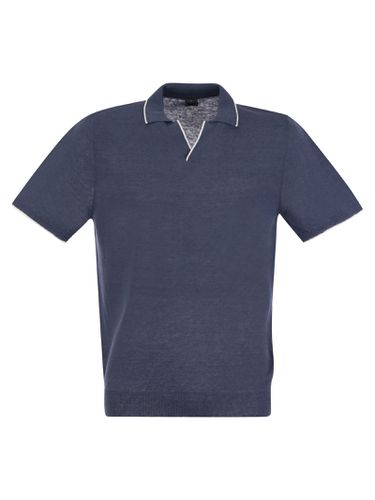 Polo Shirt With Open Collar In Linen And Cotton - Fedeli - Modalova